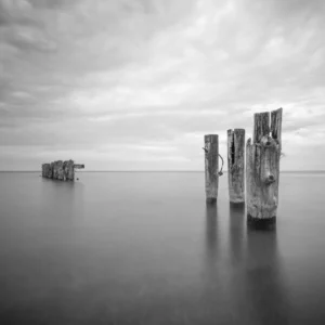 Minimalist black and white still waters