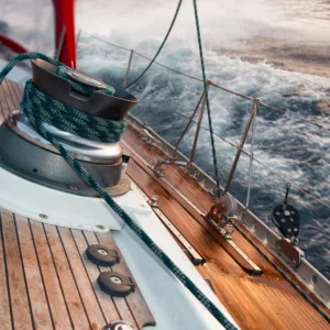 boat deck in stormy seas